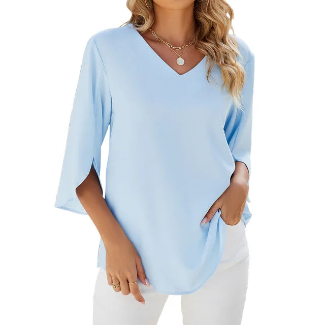 Lola™ - Bluse med V-hals