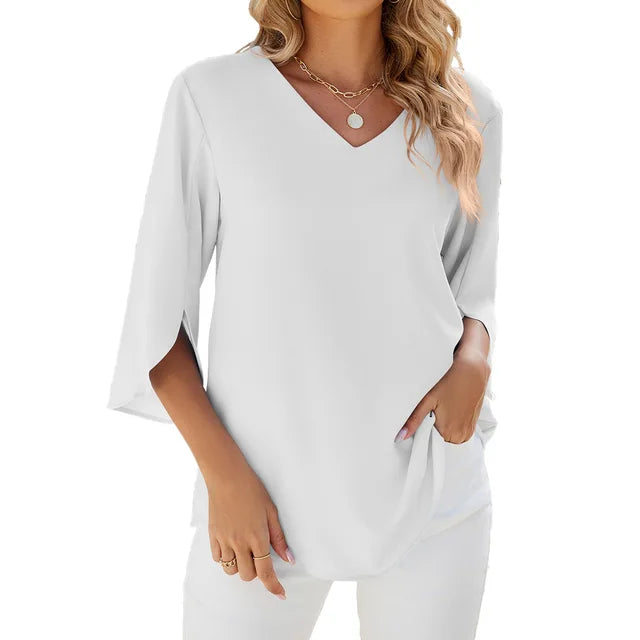 Lola™ - Bluse med V-hals