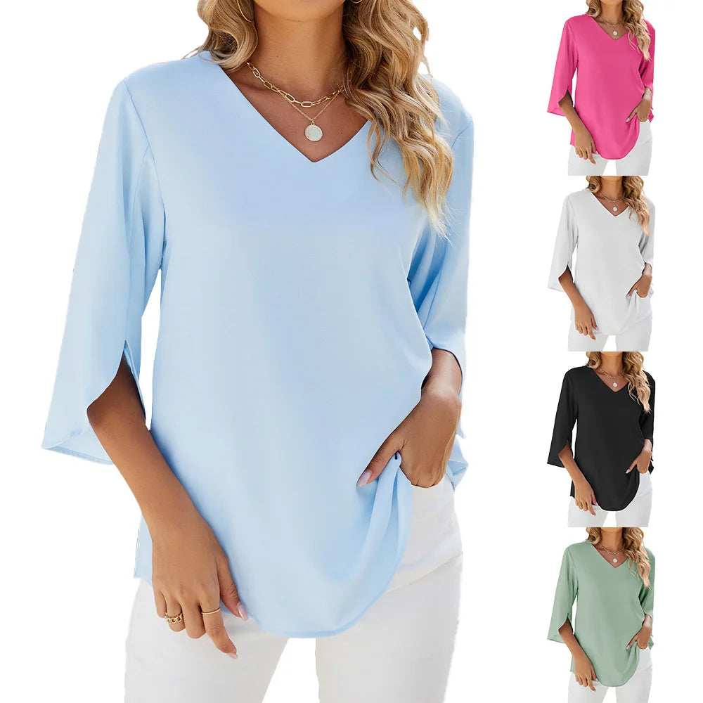 Lola™ - Bluse med V-hals