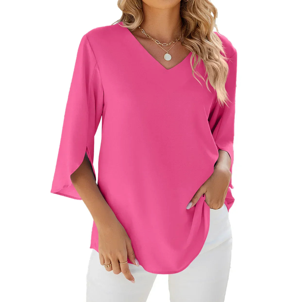 Lola™ - Bluse med V-hals